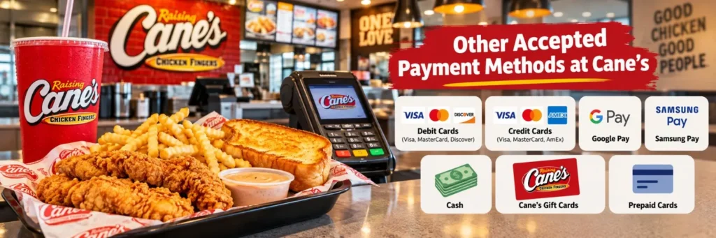 Other Accepted Payment Methods at Cane's